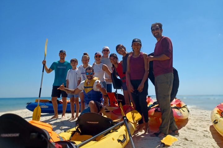 a group of people on a boat