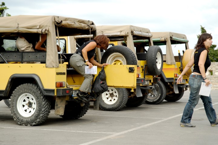 a truck is parked on the side of a vehicle