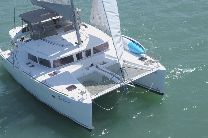 a small boat in a body of water