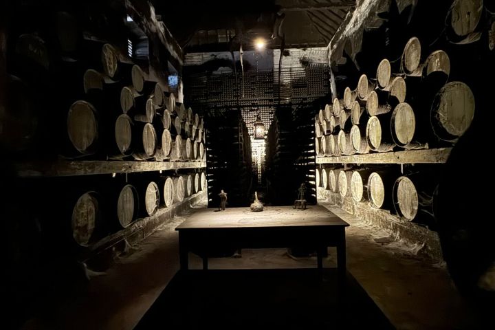 a person in a dark room